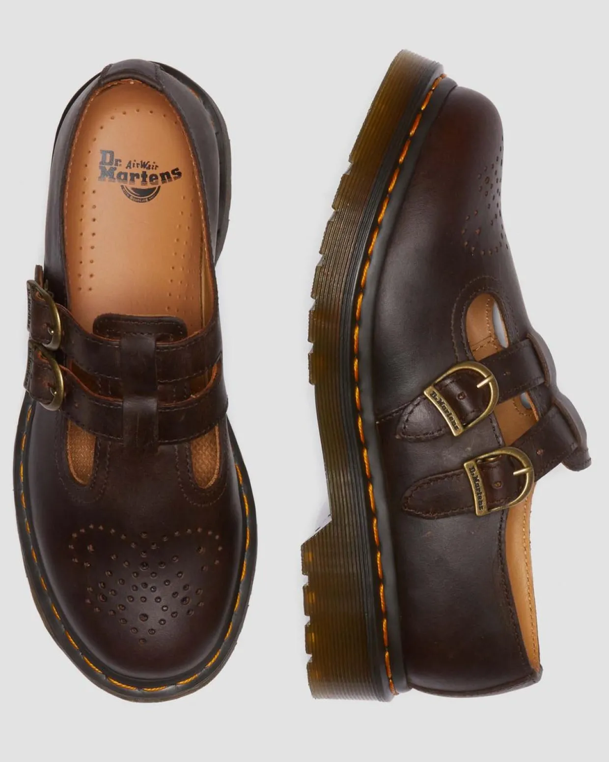 Dr. Martens Babies 8065 En Cuir Crazy Horse Marron foncé — Crazy Horse Shop