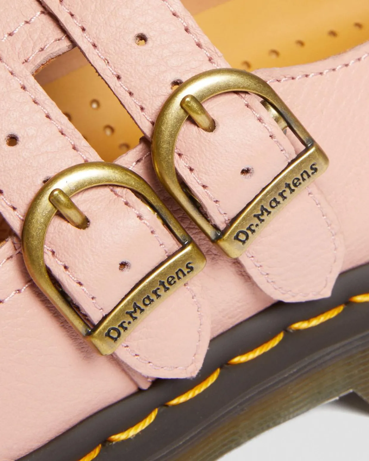Dr. Martens Babies 8065 En Cuir Virginia Peach Beige — Virginia Hot