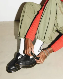 Dr. Martens Babies Adrian En Cuir Tressé à Brides En T Black — Analine Discount