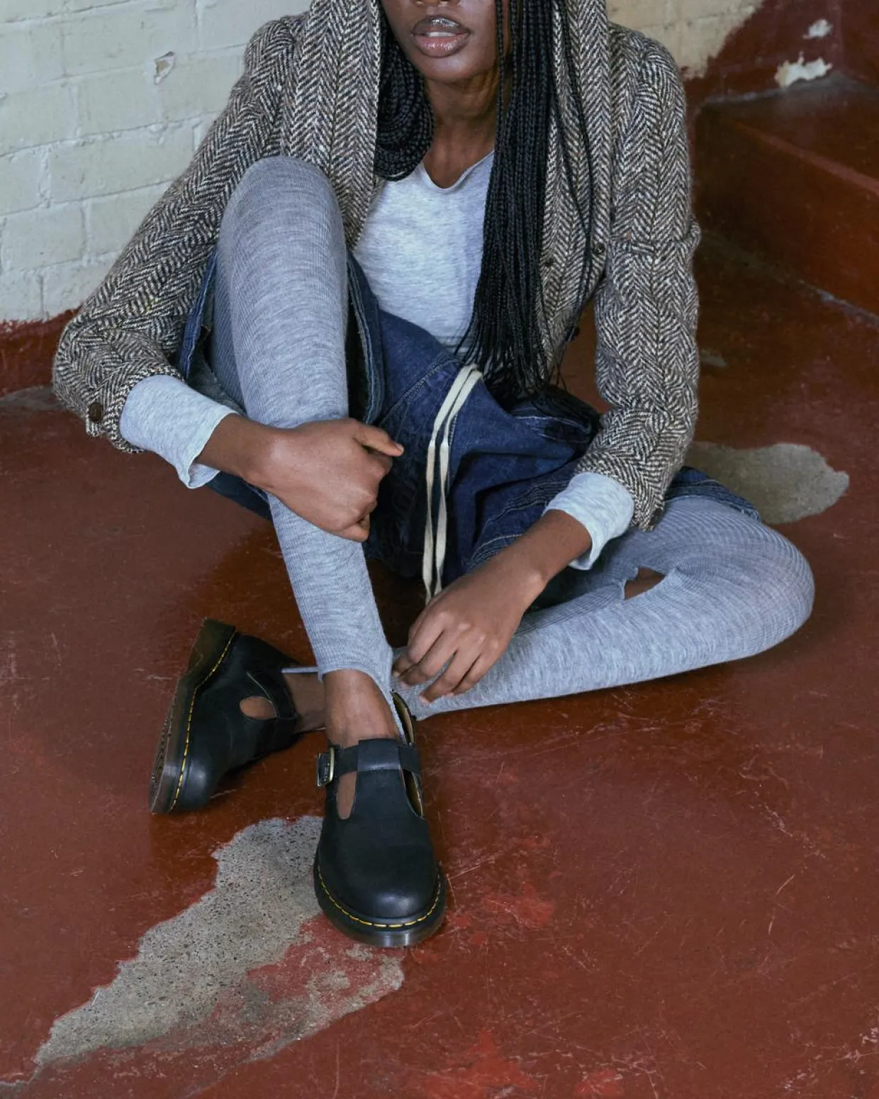 Dr. Martens Babies En Cuir Regency à Brides En T Black — Regency Calf Clearance