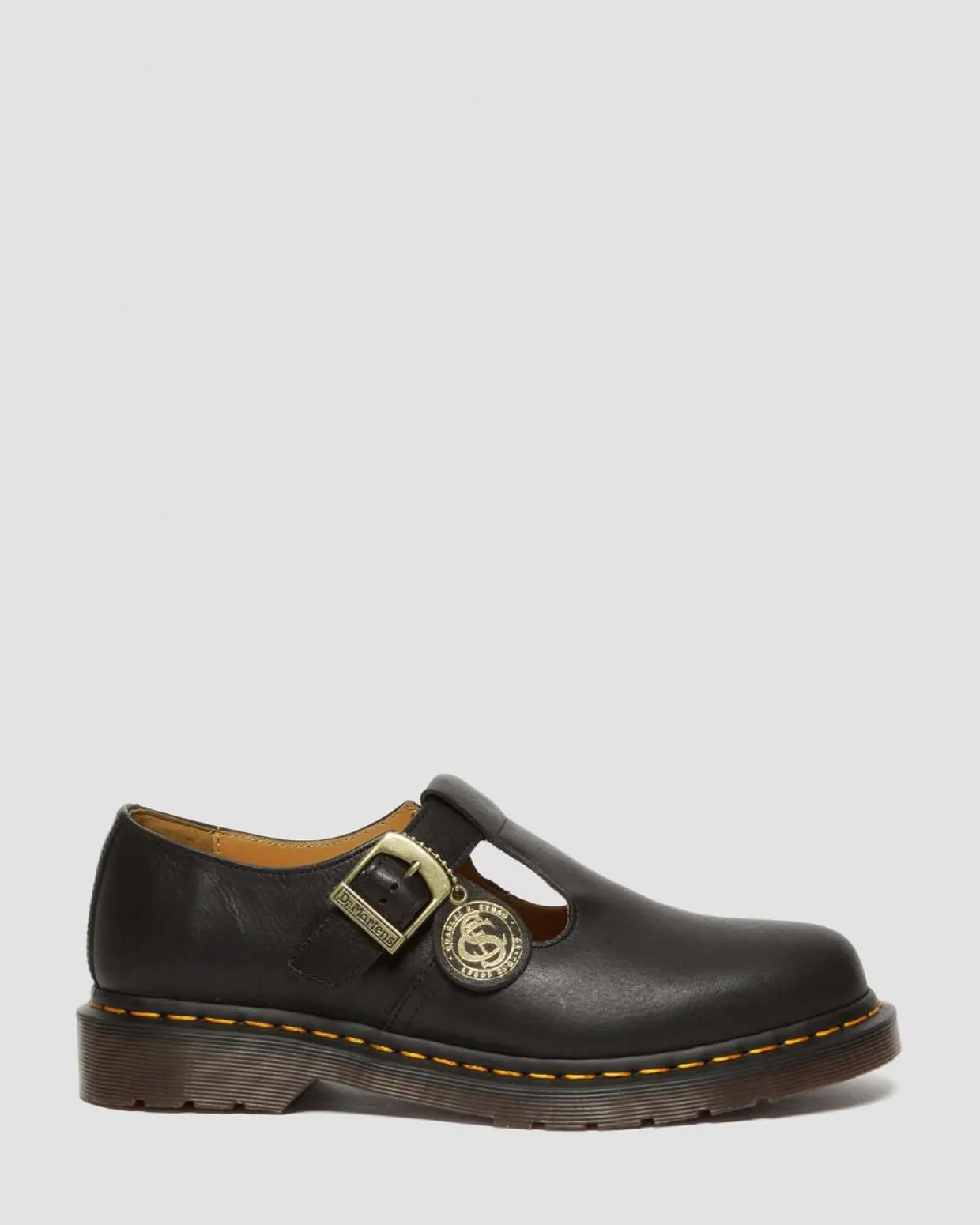 Dr. Martens Babies En Cuir Regency à Brides En T Black — Regency Calf Clearance