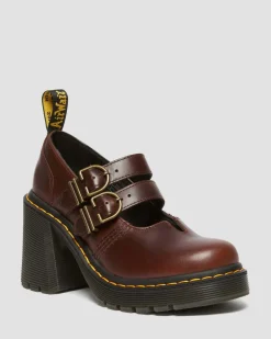 Dr. Martens Babies Eviee En Cuir à Talons Dark Brown Fashion