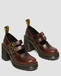 Dr. Martens Babies Eviee En Cuir à Talons Dark Brown Fashion