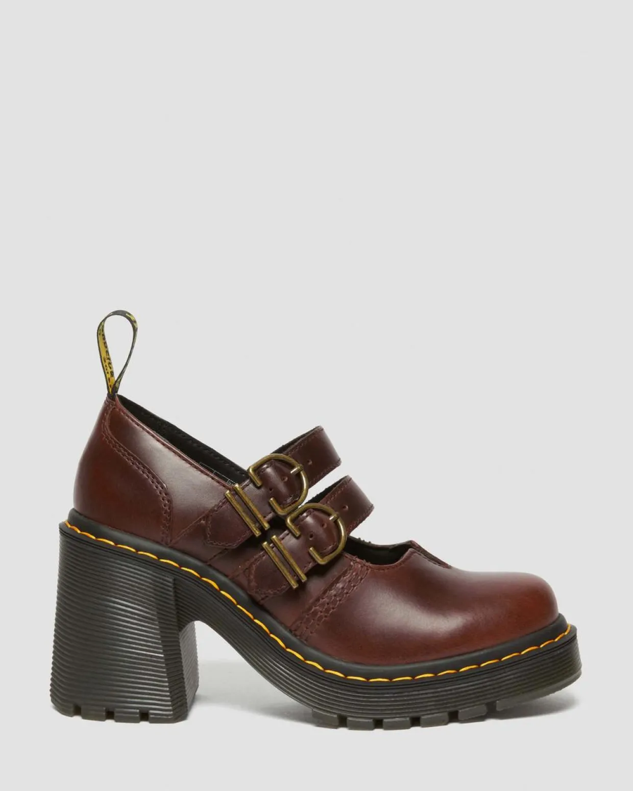 Dr. Martens Babies Eviee En Cuir à Talons Dark Brown Fashion