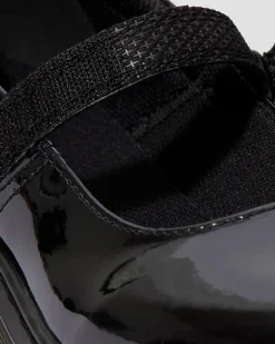 Dr. Martens Babies Maccy II En Cuir Verni Pour Ado Noir — Patent Leather Hot