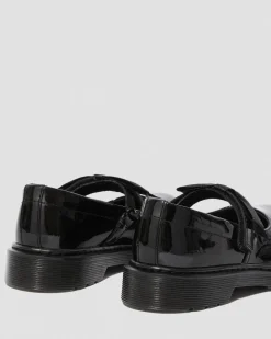 Dr. Martens Babies Maccy II En Cuir Verni Pour Ado Noir — Patent Leather Hot