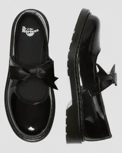 Dr. Martens Babies Maccy II En Cuir Verni Pour Ado Noir — Patent Leather Hot