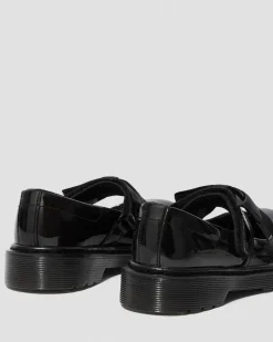 Dr. Martens Babies Maccy II En Cuir Verni Junior Noir — Patent Leather Cheap
