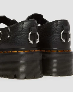 Dr. Martens Babies Plateformes Bethan Piercing En Cuir Noir — Milled Nappa Flash Sale