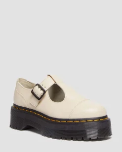 Dr. Martens Babies Plateformes Bethan En Cuir Pisa Beige texturé — Pisa Clearance