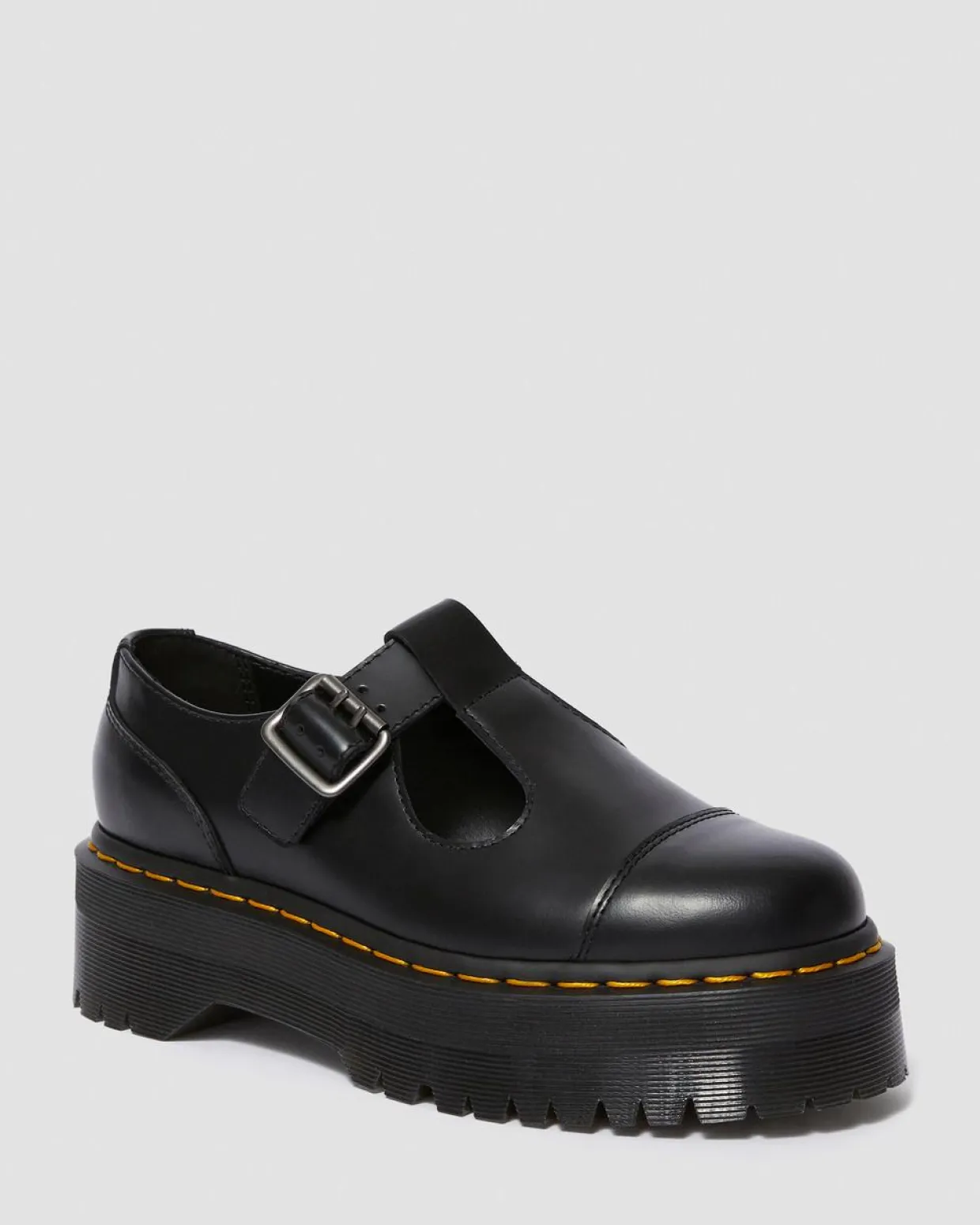 Dr. Martens Babies Plateformes Bethan En Cuir Smooth Noir — Polished Smooth Outlet