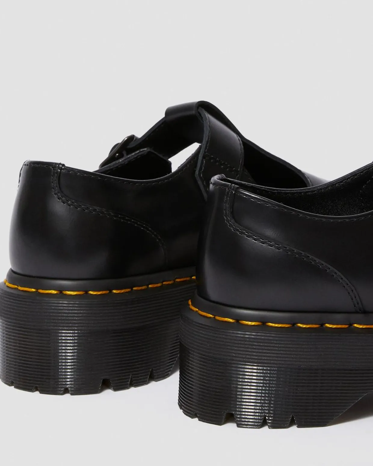 Dr. Martens Babies Plateformes Bethan En Cuir Smooth Noir — Polished Smooth Outlet