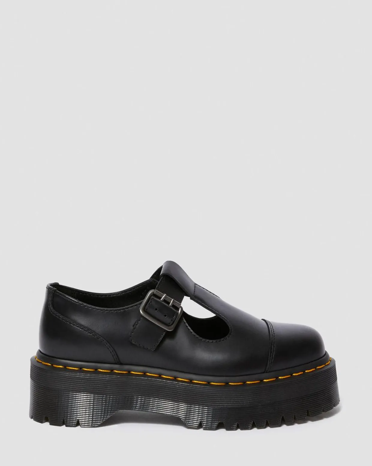 Dr. Martens Babies Plateformes Bethan En Cuir Smooth Noir — Polished Smooth Outlet