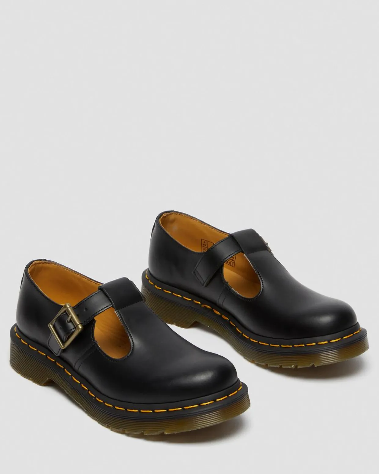 Dr. Martens Babies Polley En Cuir Smooth Noir — Smooth Leather Hot