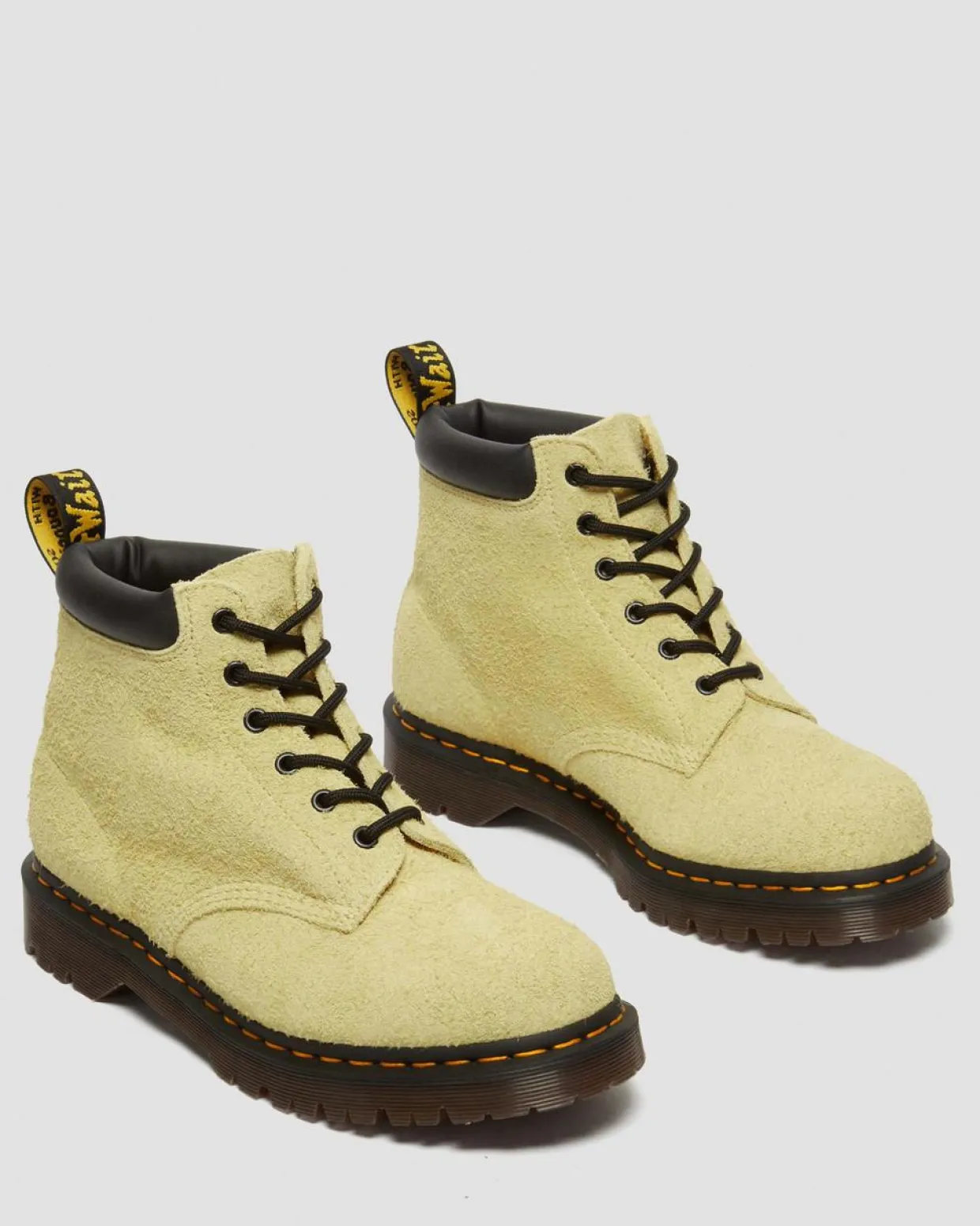 Dr. Martens Boots 939 Ben En Daim à Col Rembourré Et à Lacets Hazy Yellow — Long Napped Suede Online