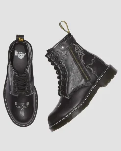 Dr. Martens Boots 1460 Contrast Stitch En Cuir à Lacets Noir — Wanama Fashion
