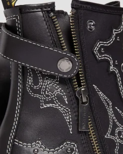 Dr. Martens Boots 1460 Contrast Stitch En Cuir à Lacets Noir — Wanama Fashion