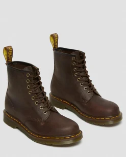 Dr. Martens Boots 1460 En Cuir Crazy Horse à Lacets Marron — Crazy Horse Flash Sale