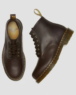Dr. Martens Boots 101 En Cuir Crazy Horse Marron foncé — Crazy Horse Hot