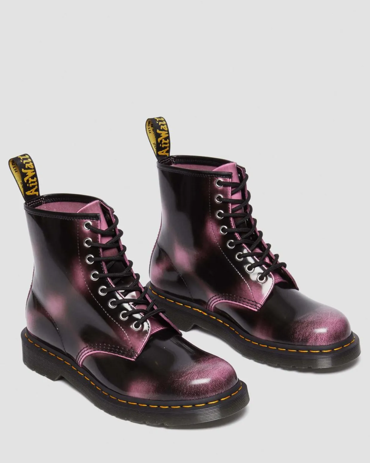 Dr. Martens Boots 1460 En Cuir Distressed Arcadia Rub Off à Lacets Pink — Arcadia Store