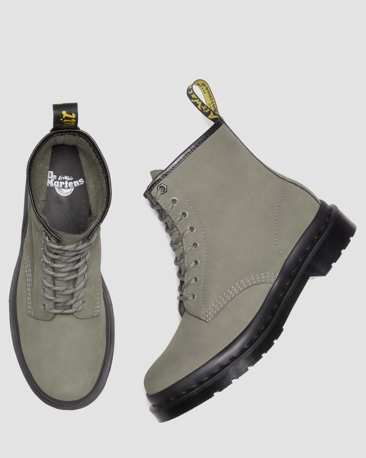 Dr. Martens Boots 1460 En Cuir Milled Nubuck à Lacets NICKEL GREY — Milled Nubuck Wp Sale