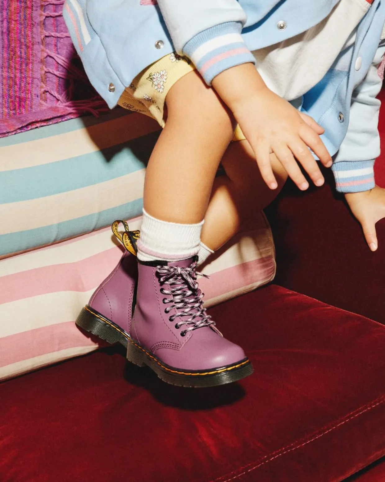 Dr. Martens Boots 1460 En Cuir Neutre à Lacets Pour Tout-petit Muted Purple — Romario Online