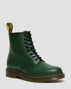 Dr. Martens Boots 1460 En Cuir Smooth à Lacets Vert — Smooth Leather Flash Sale