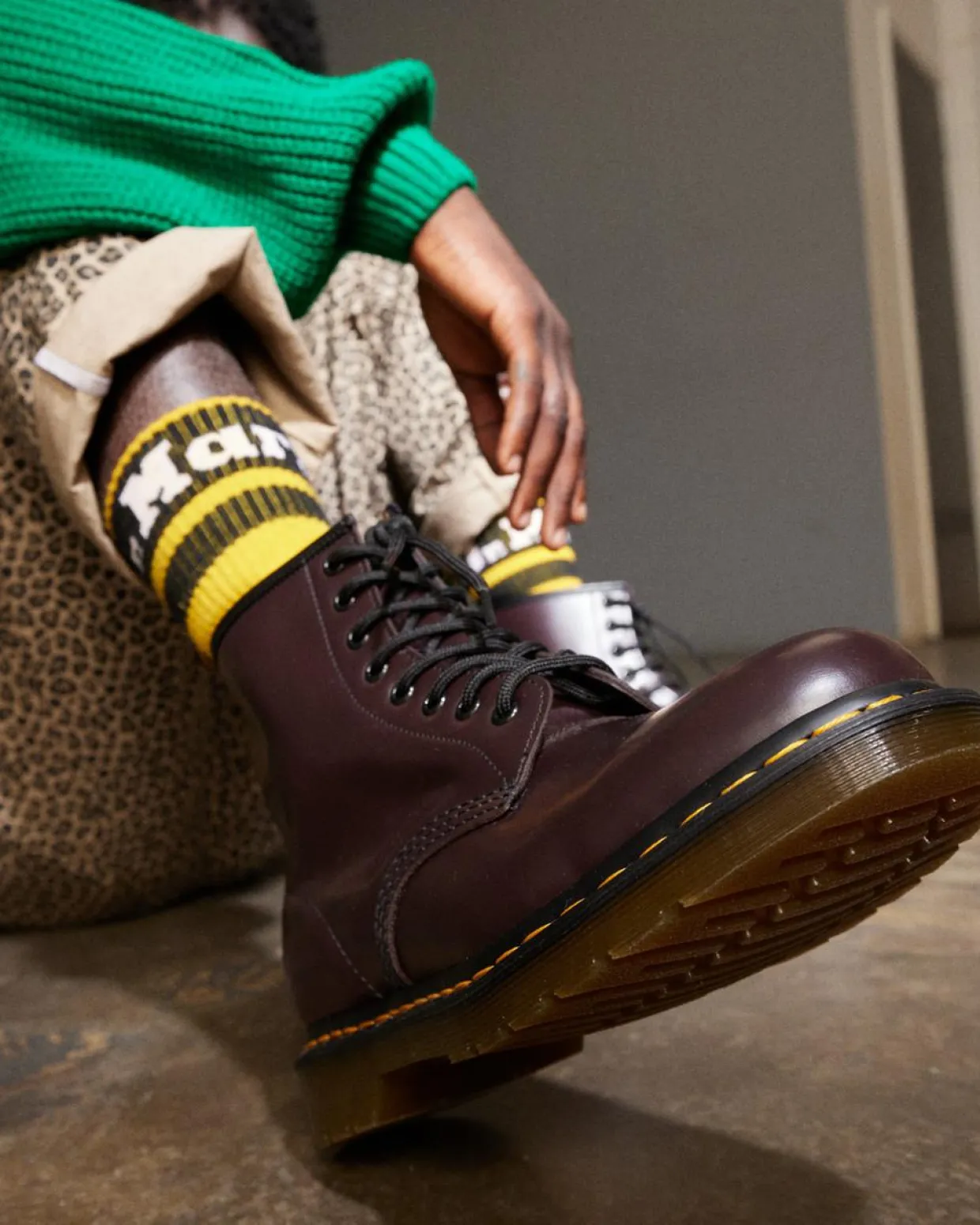 Dr. Martens Boots 1460 En Cuir Smooth à Lacets Bordeaux — Smooth Leather Hot