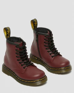 Dr. Martens Boots 1460 En Cuir Softy T à Lacets Pour Tout-petit Rouge Cherry Red — Softy T New