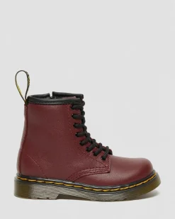 Dr. Martens Boots 1460 En Cuir Softy T à Lacets Pour Tout-petit Rouge Cherry Red — Softy T New