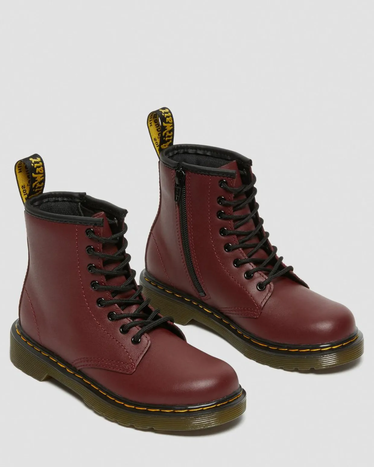 Dr. Martens Boots 1460 En Cuir Softy T à Lacets Junior Rouge Cherry Red — Softy T Discount