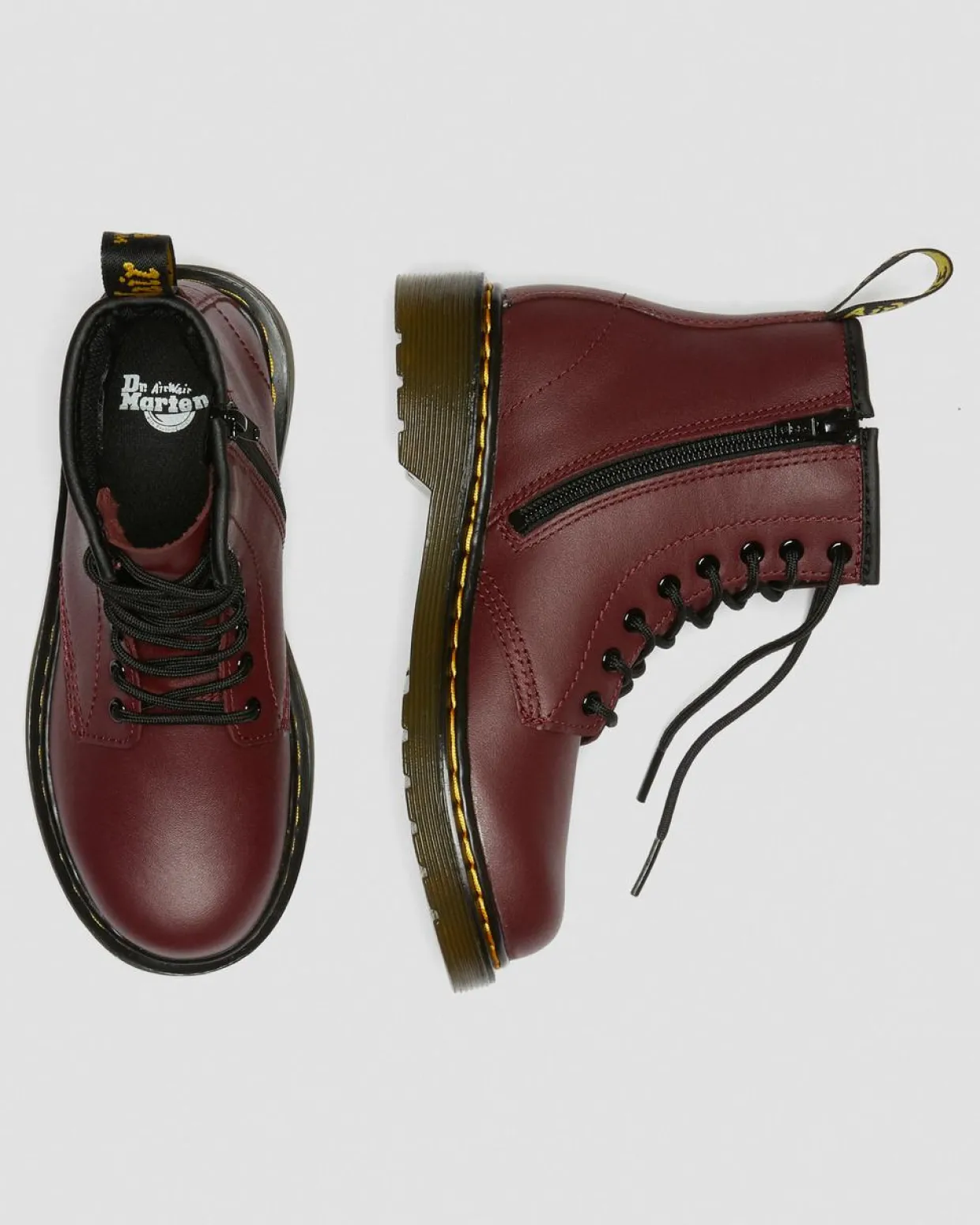 Dr. Martens Boots 1460 En Cuir Softy T à Lacets Junior Rouge Cherry Red — Softy T Discount