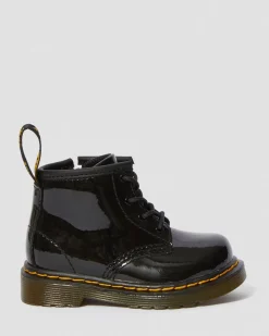 Dr. Martens Boots 1460 En Cuir Verni à Lacets Pour Bébé Noir — Patent Leather New