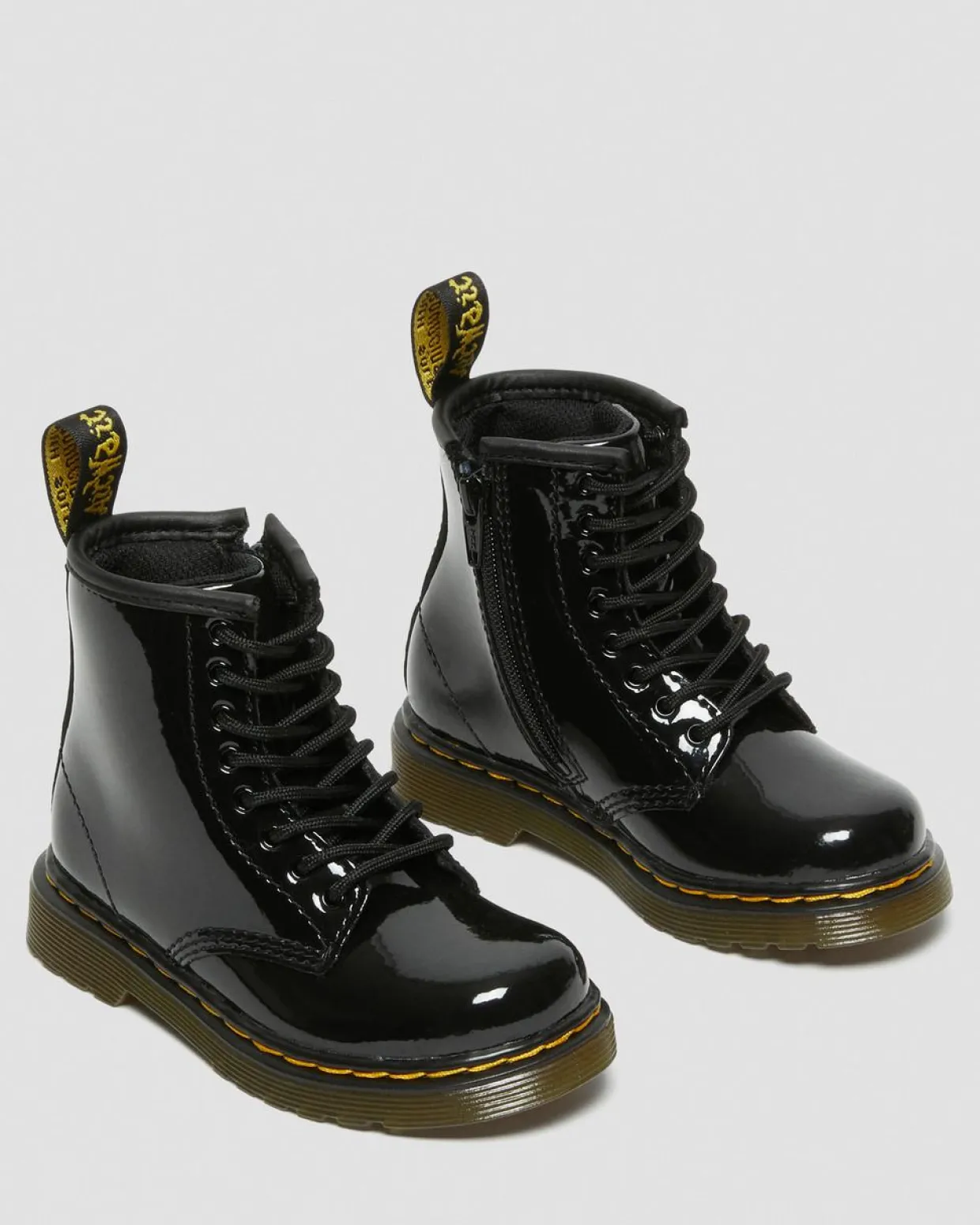 Dr. Martens Boots 1460 En Cuir Verni à Lacets Pour Tout-petit Noir — Patent Leather New