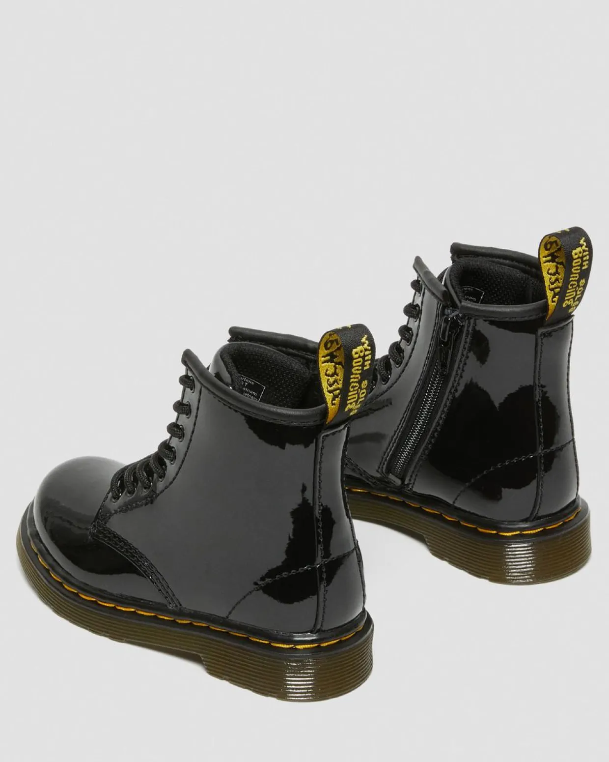Dr. Martens Boots 1460 En Cuir Verni à Lacets Pour Tout-petit Noir — Patent Leather New