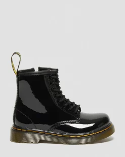 Dr. Martens Boots 1460 En Cuir Verni à Lacets Pour Tout-petit Noir — Patent Leather New