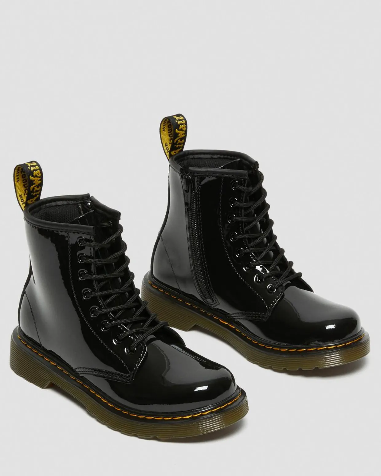 Dr. Martens Boots 1460 En Cuir Verni à Lacets Junior Noir — Patent Leather Sale