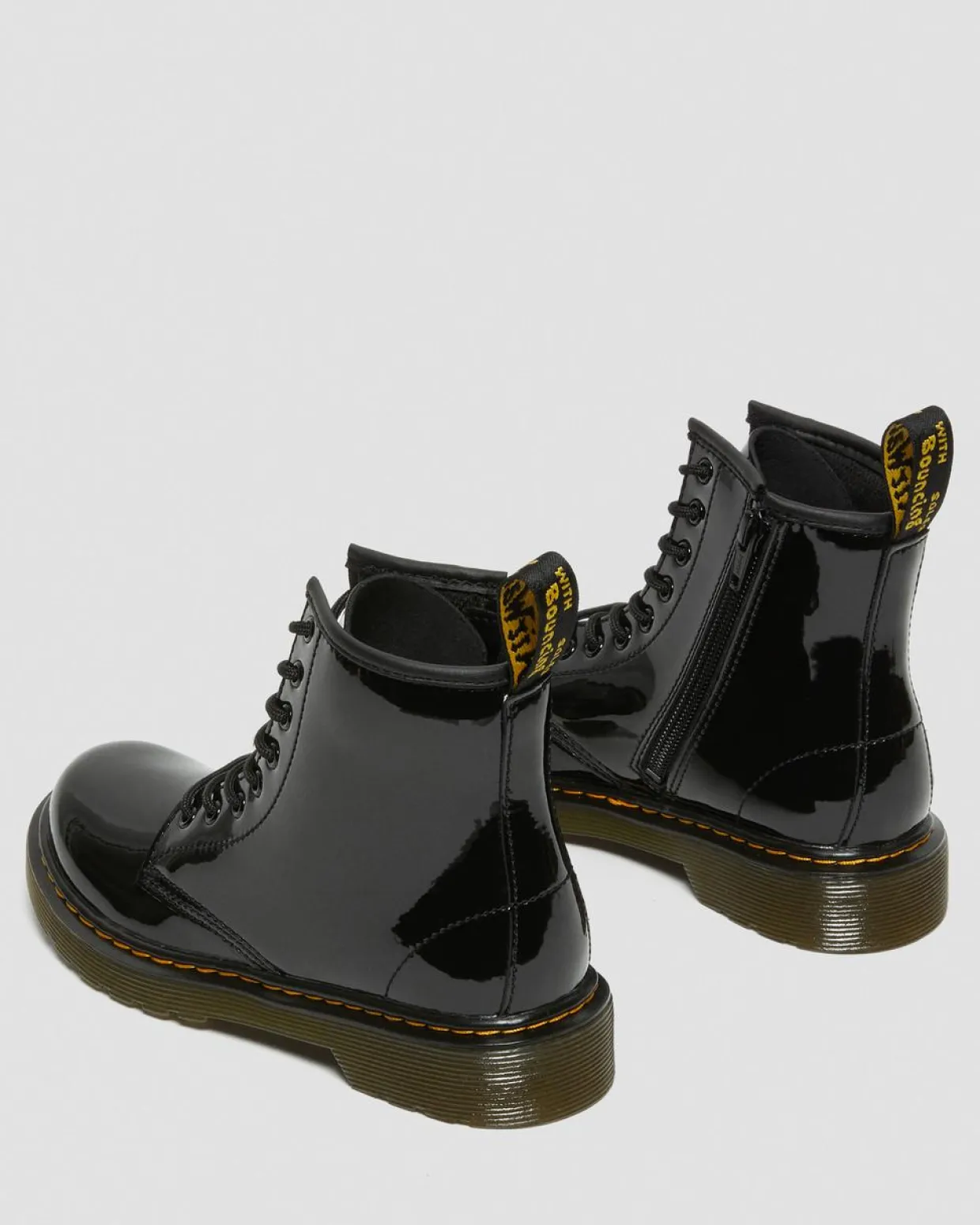 Dr. Martens Boots 1460 En Cuir Verni à Lacets Junior Noir — Patent Leather Sale