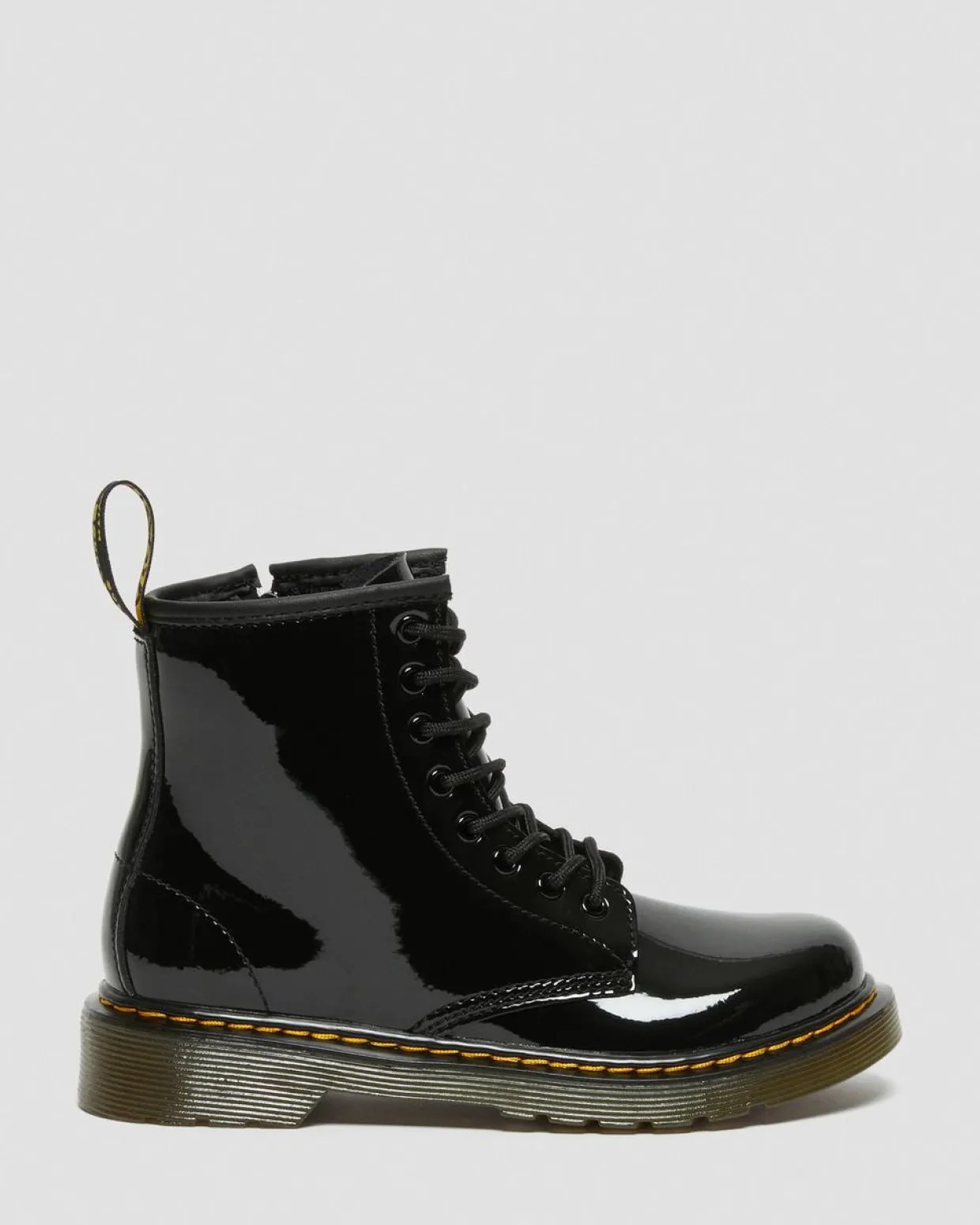 Dr. Martens Boots 1460 En Cuir Verni à Lacets Junior Noir — Patent Leather Sale