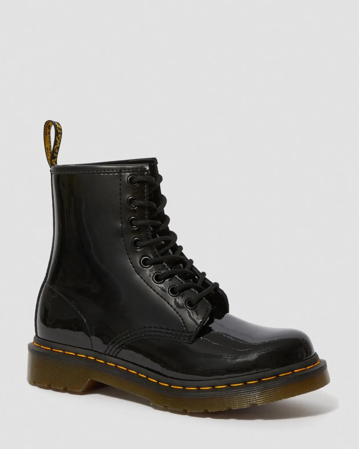 Dr. Martens Boots 1460 En Cuir Verni à Lacets Noir — Patent Leather Sale