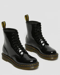 Dr. Martens Boots 1460 En Cuir Verni à Lacets Noir — Patent Leather Sale