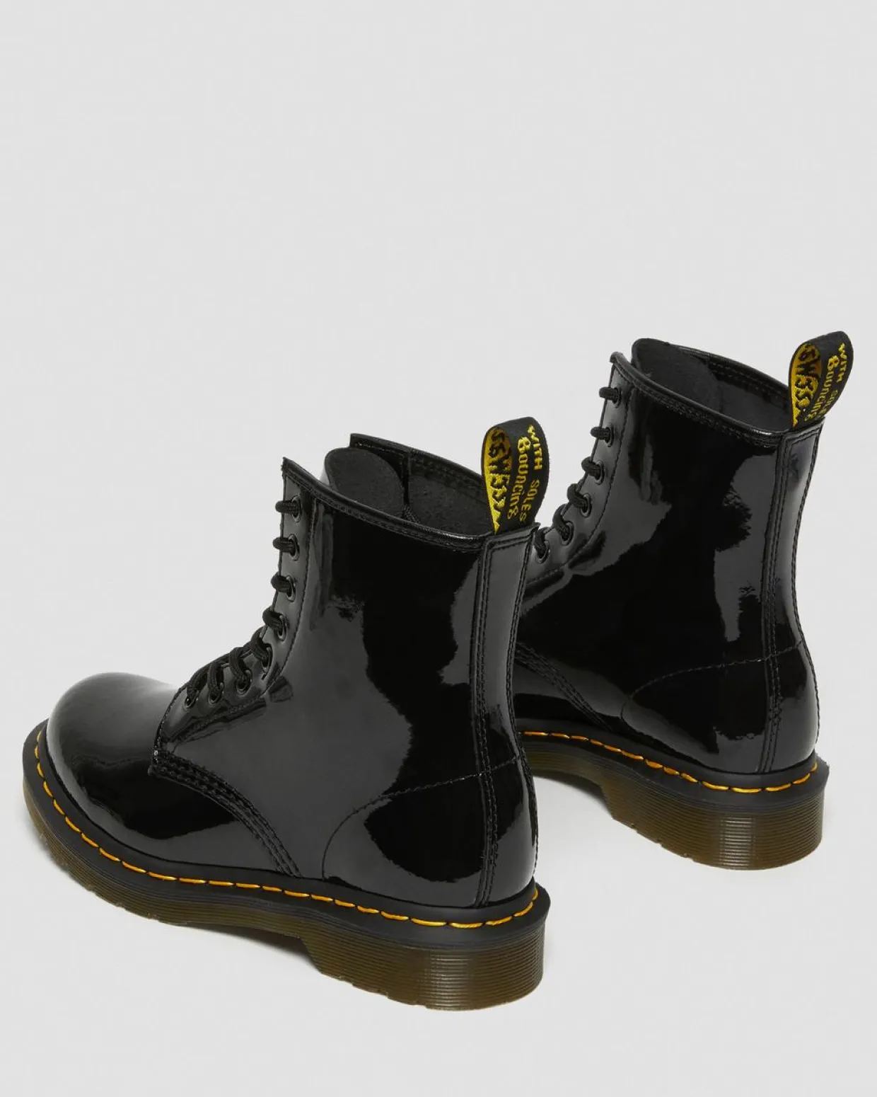 Dr. Martens Boots 1460 En Cuir Verni à Lacets Noir — Patent Leather Sale