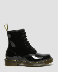 Dr. Martens Boots 1460 En Cuir Verni à Lacets Noir — Patent Leather Sale