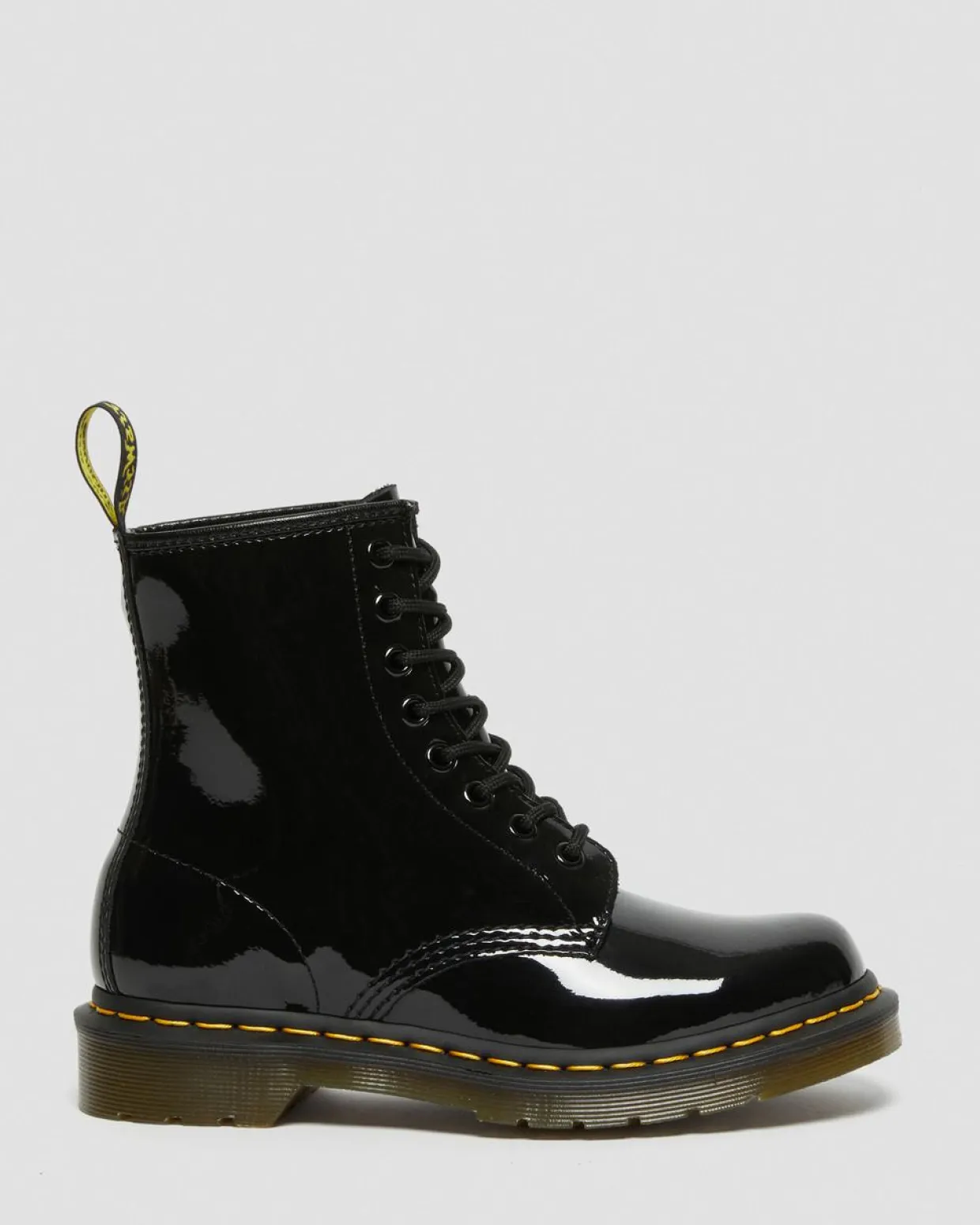 Dr. Martens Boots 1460 En Cuir Verni à Lacets Noir — Patent Leather Sale
