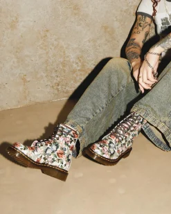 Dr. Martens Boots 1460 English Garden En Cuir à Lacets Multi — Backhand New