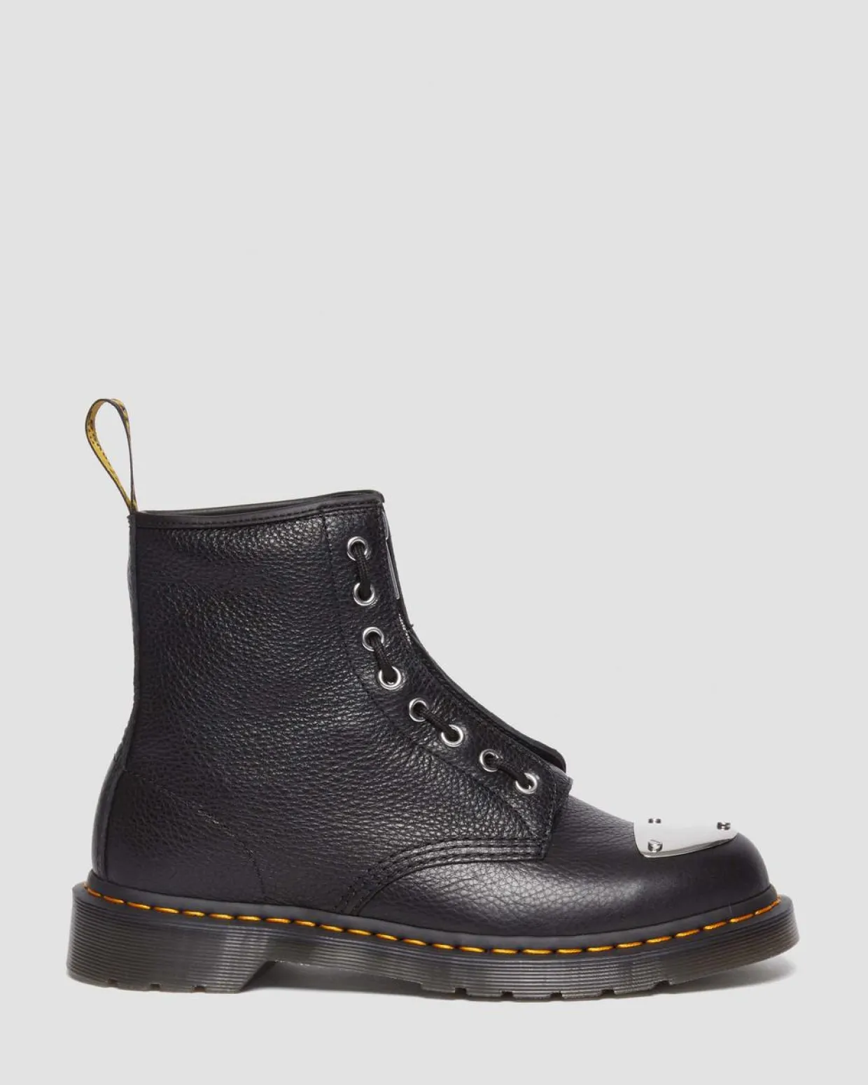 Dr. Martens Boots 1460 Lunar En Cuir à Zip Et à Plaque Noir — Milled Nappa Clearance
