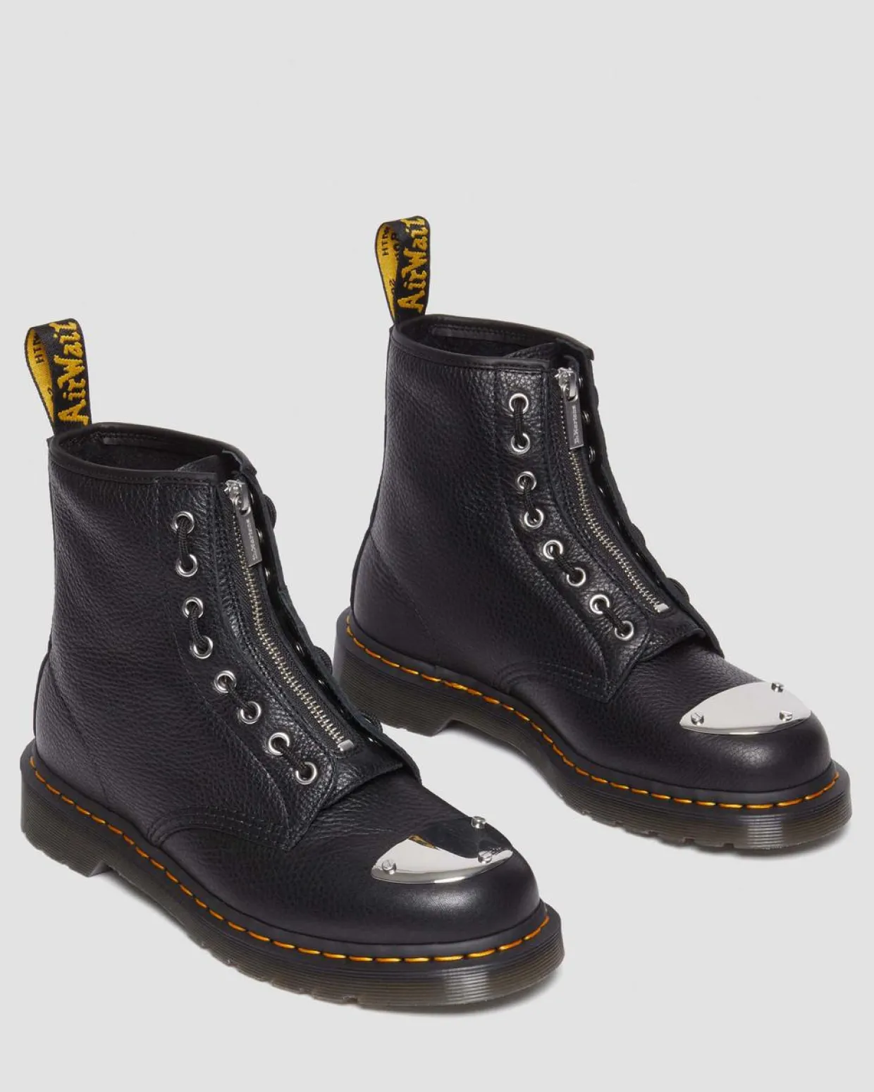 Dr. Martens Boots 1460 Lunar En Cuir à Zip Et à Plaque Noir — Milled Nappa Clearance