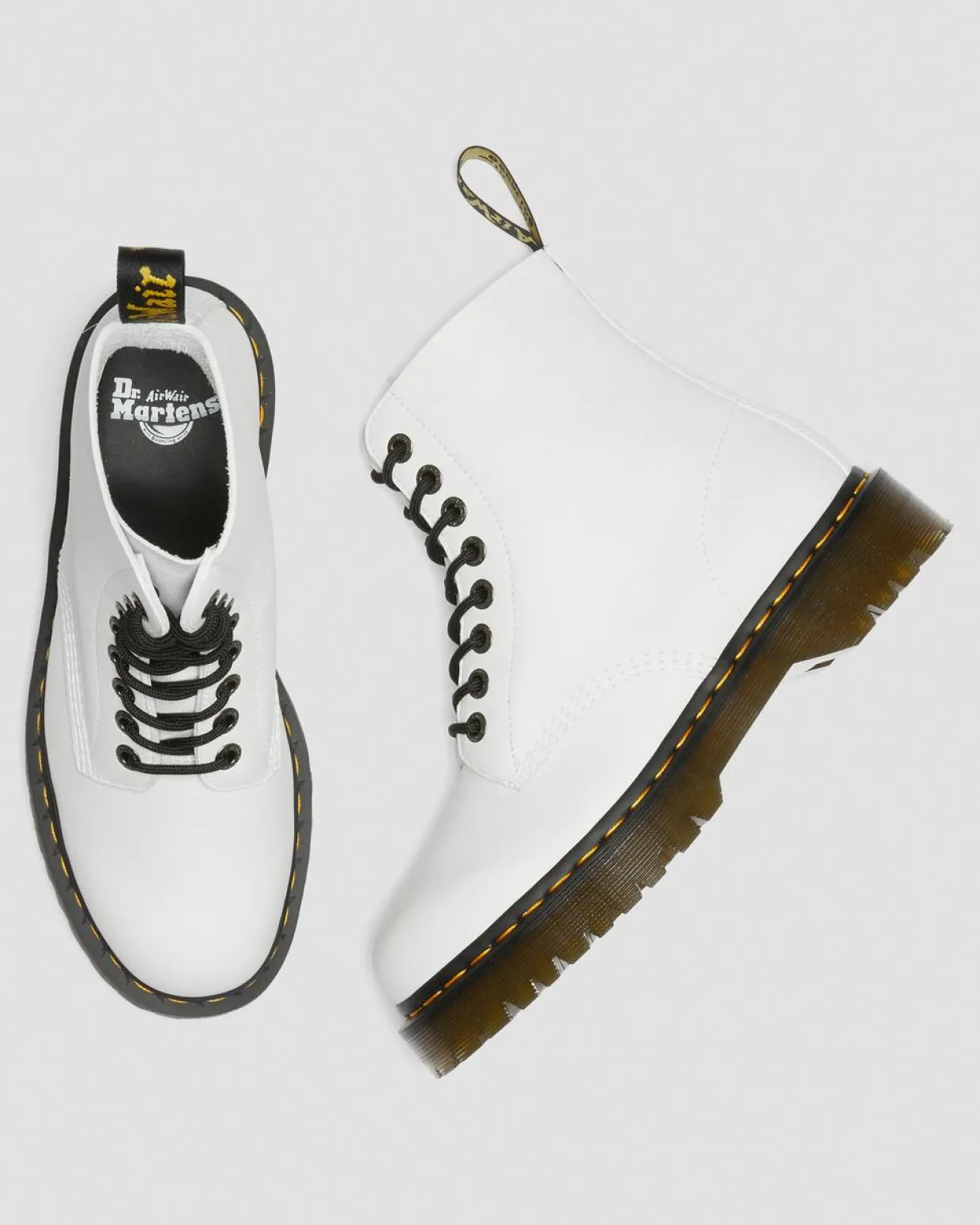 Dr. Martens Boots 1460 Pascal Bex En Cuir Pisa à Lacets Blanc — Pisa Outlet