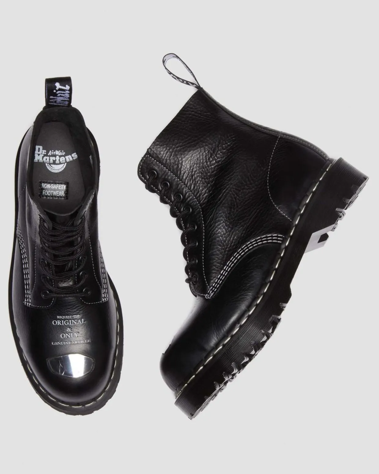 Dr. Martens Boots 1460 Pascal Bex Steel Toe En Cuir à Lacets Noir — Overdrive Fashion