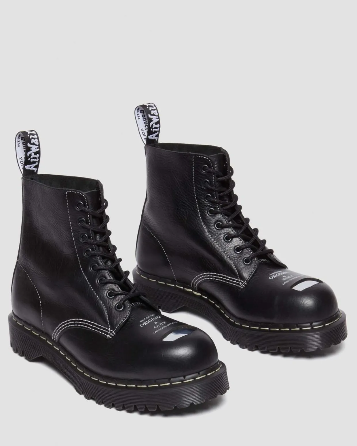 Dr. Martens Boots 1460 Pascal Bex Steel Toe En Cuir à Lacets Noir — Overdrive Fashion